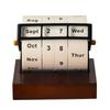 Rotary Calendar Desk Calendar Wood Wheeling Calendar Month Week Day Date Display for Home and Office