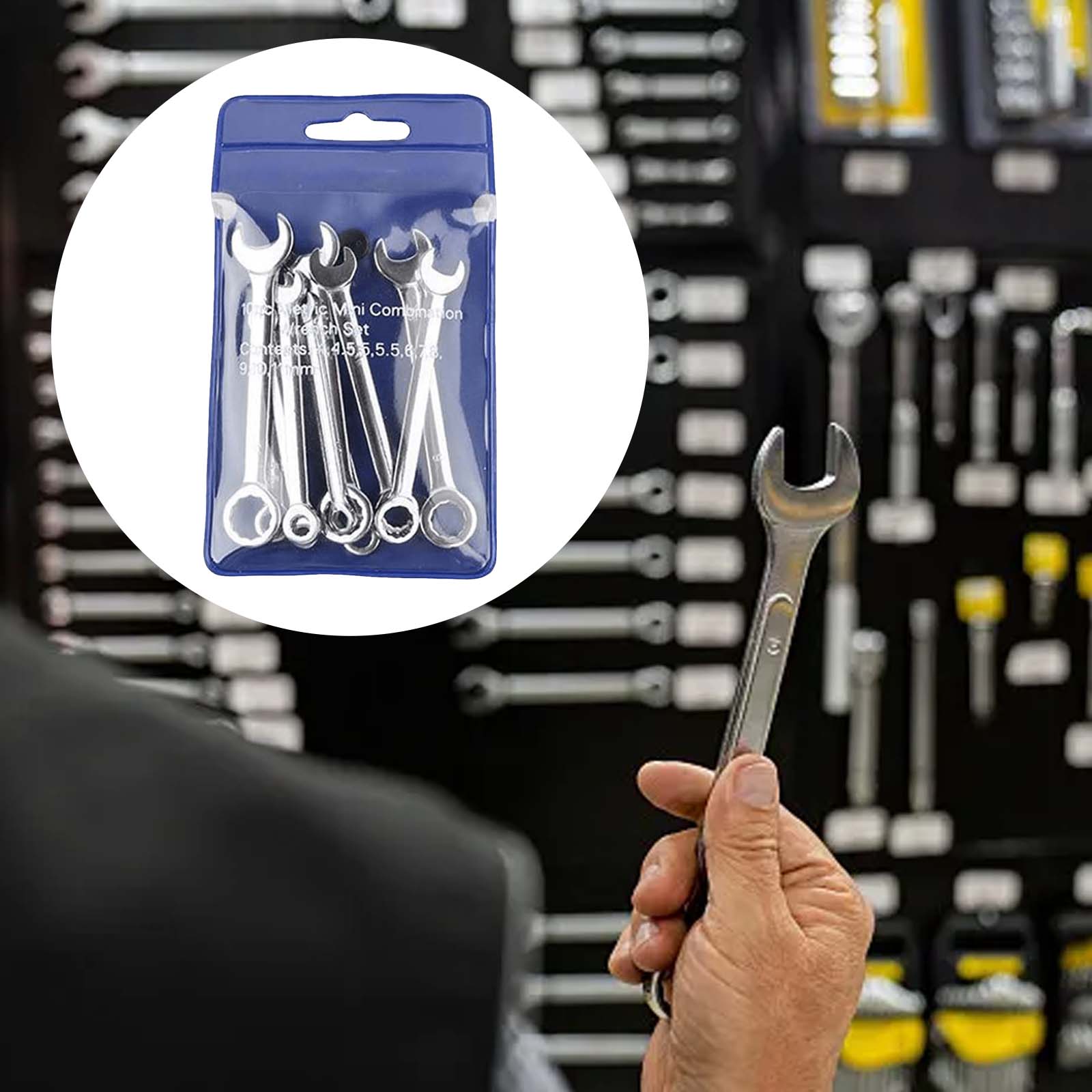 

10Pcs/Set Mini Open End Wrench Double Head Combination Spanner Durable Multifunctional Rotational Screwdriver Thin Wrenches Tool One Size