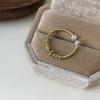Copper Contemporary Vintage Ring For Women With Luxurious Gold Finish And Dazzling Geometric Diamond Detailing