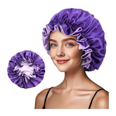 Double Layer Fungus Edge Shower Cap Lace Home Hat Double-Sided Large Women's Princess Colored Ding Nightcap