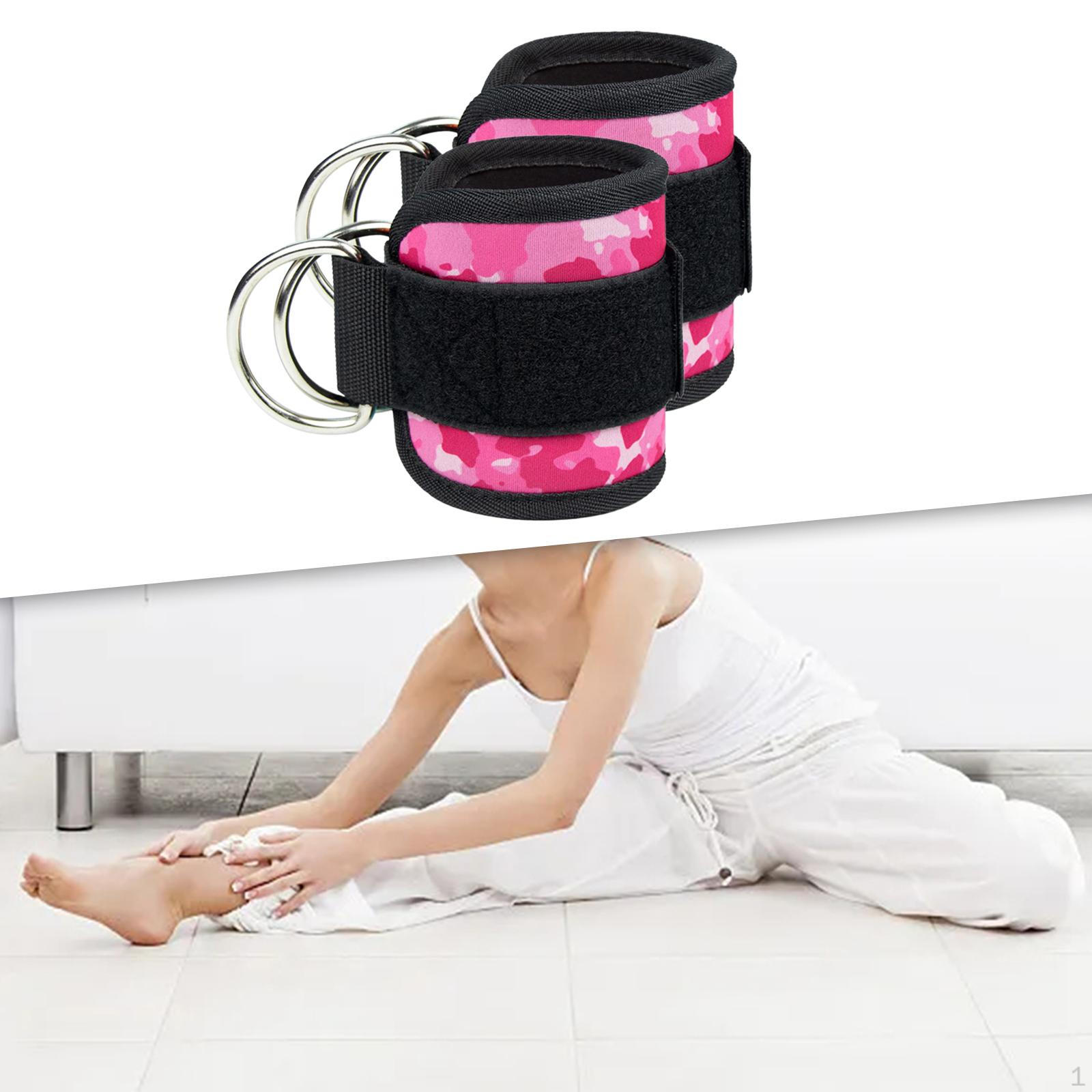 

2 шт. ремни на щиколотке для удлинителей ног с пряжкой для кабельной машины розовый