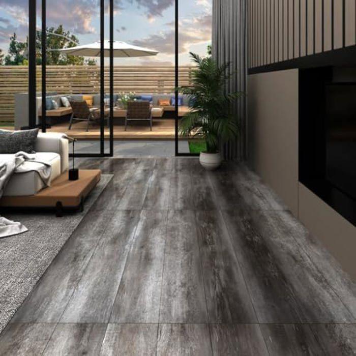Revêtement de sol - VIDAXL - Planche PVC Autoadhésive - 5,21 m² - 28 planches - Bois Rayé