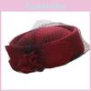 English Style Wool Hat With Mesh Veil For Autumn Winter Fashion Women