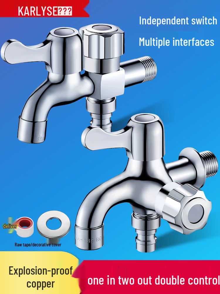 Dual-Outlet 3-Way Household Washing Machine Faucet