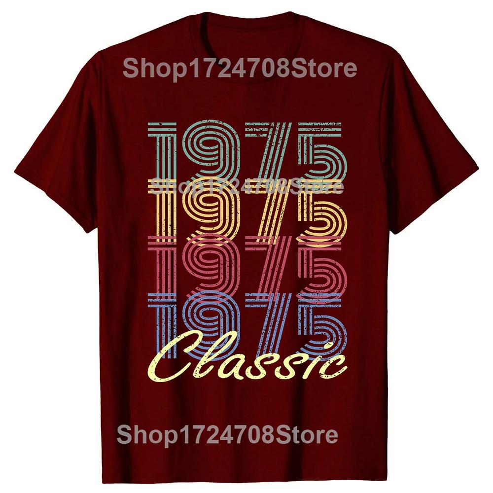 Novelty Born In 1975 Vintage T Shirts Graphic Cotton Streetwear Short Sleeve Birthday Gifts 50 Years Old Tshirt Mens Clothing