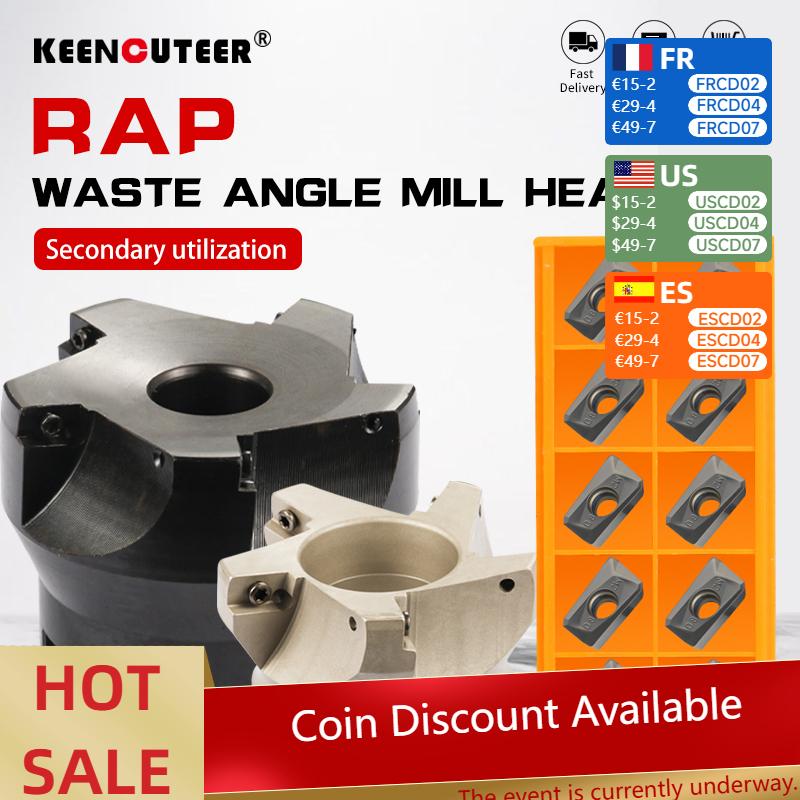 RAP 300R 50-22-4T 400R 63-22-4T 400R 80-27-5T 75 Grad Positiver Kopf 25,4 50mm APMT1135/APMT1604 CNC Fräser Planfräser