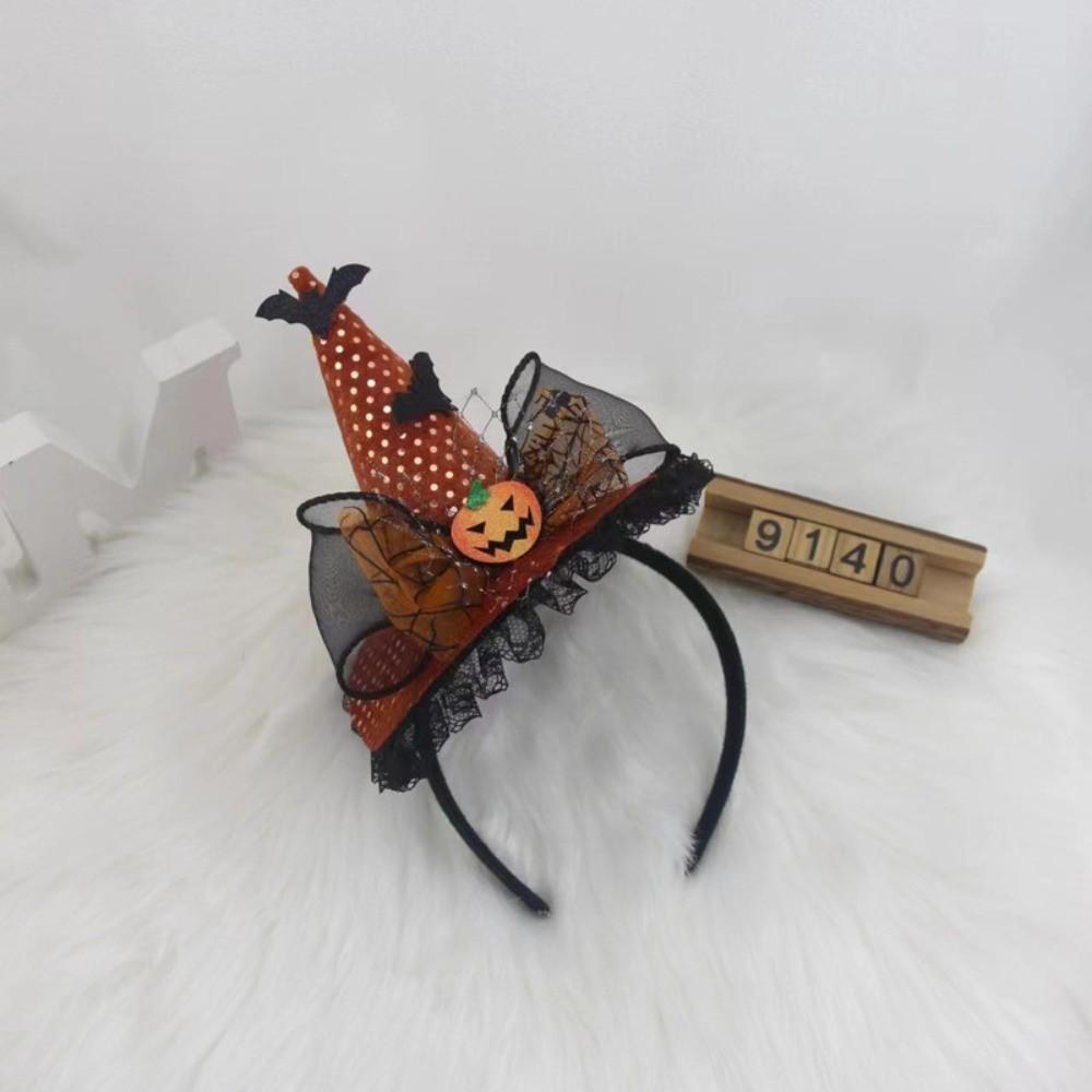 Lace Halloween Witch Hat Hair Hoop Cartoon Cone Hat Headband Halloween Party Hair Band  Photo Props