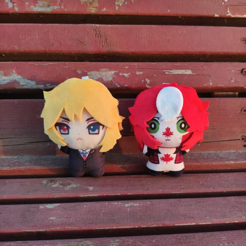 Cute CountryHumans Plush 10cm USA Canada Chibi Cotton Dolls with National Flag Designs Keychain Pendant Country Humans Fans Collectible Birthday Gift