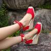 Fashion Wedge Sandals for Women Summer  Closed Toe Ankle Strap Slingback Sandals Woman Comfort Lace Up Casual Sandalias