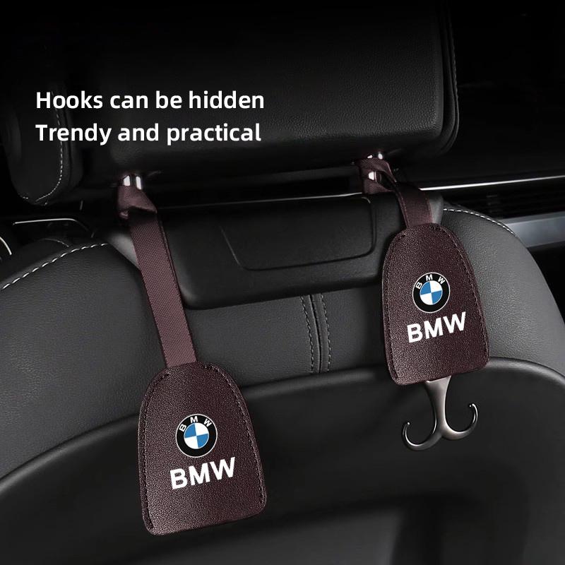 2026 Hot 2Pcs PU Leather Car Seat Back Hooks Interior Accessories Sticker For BMW X1 X3 X4 X5 E46 E90 F20 E60 E39 F10 M1 M2 M3 M5 M6 E8 GK3 ushm3
