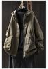 Women's Retro Casual Quilted Cotton Jacket with Hood, Large Pockets, Lightweight, Loose Fit, Plus Size, Winter Warm Outerwear.