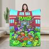 P-Plants-vs-Zombies Videospiele Flanelldecke Weiche Langlebige Bettwäsche Überwürfe für Picknick im Freien Aufdruck Bettüberwurf Sofa Bettbezug