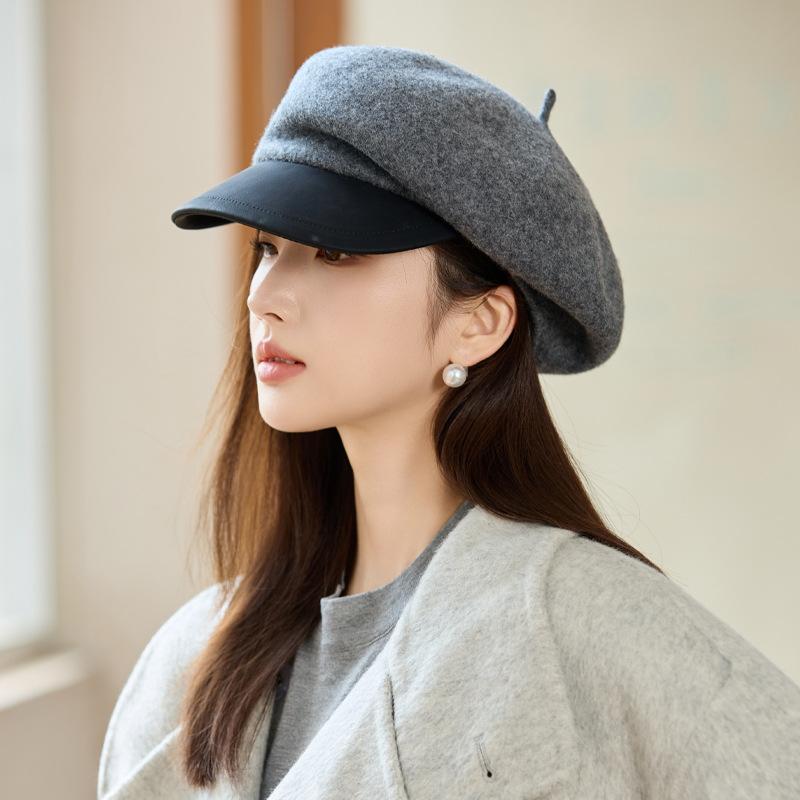 Autumn and Winter Hat Female Duck Tongue Beret Elegant Thermal Hat Hat for Cold Weather, Cycling, Pedestrian