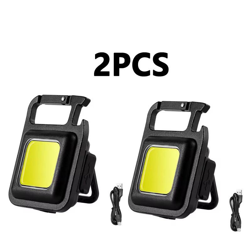 LED Mini Flashlight Super Bright COB LED Keychain Light Outdoor Emergency Camping Pocket Lamp With Tail Magnet Corkscrew