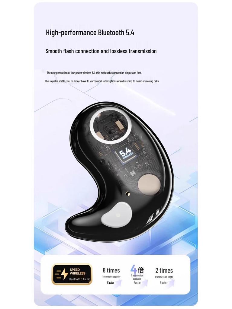 True Wireless Bluetooth Noise-Cancelling Half In-Ear Earphones with High-Quality Sound