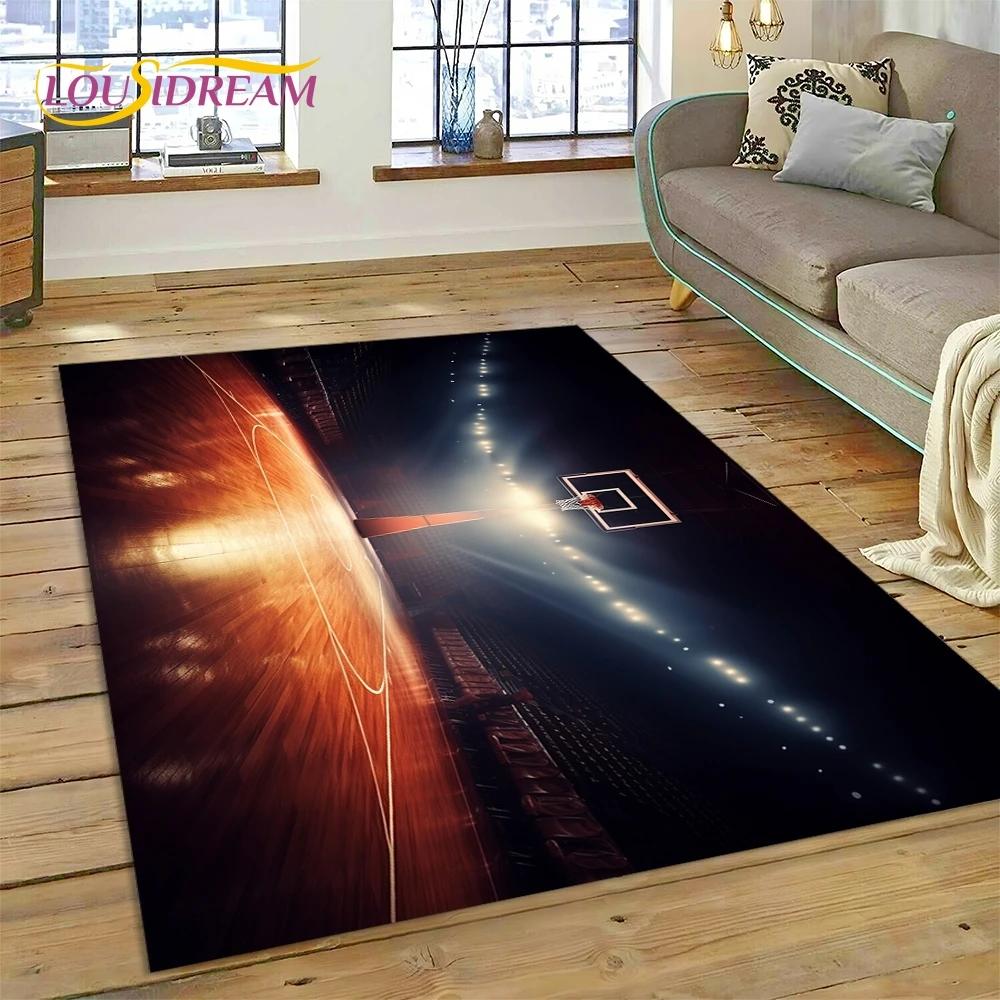 Lastest Basketball Court Frame Cartoon Rug Carpet for Living Room Bedroom Home Decor,Non-slip Decoration for Sofa Doormat Gifts