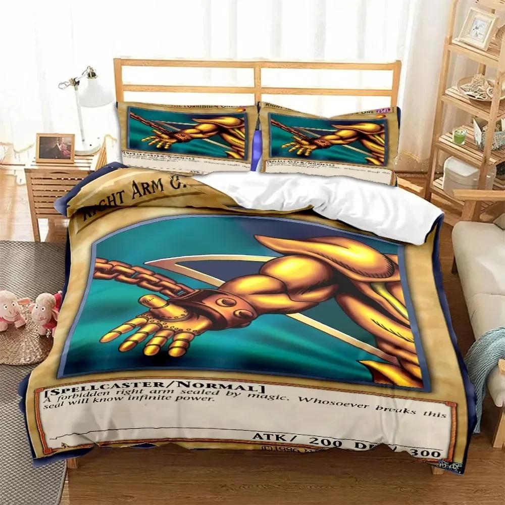 Anime Yu Gi Oh Card Blue Eyes White Dragon Cartoon Bedding Set Single Twin Double Queen King Cal King Size Bed Linen Set