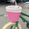 Bike Front Basket with Liner Cycling Handlebar Basket Adjustable Leather Straps Bike Scooter Tricycle Basket for Girls Women