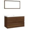 VidaXL Bathroom Furniture Under Sink Cabinet Mirror Vanity Cabinet Storage Cabinet Interior Oak Brown Wood 3120350