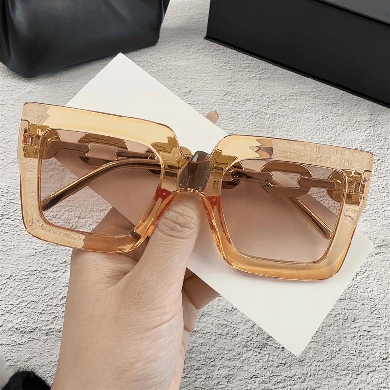 Large Frame Chain Sunglasses Women's New Square Fashion Trend Glasses