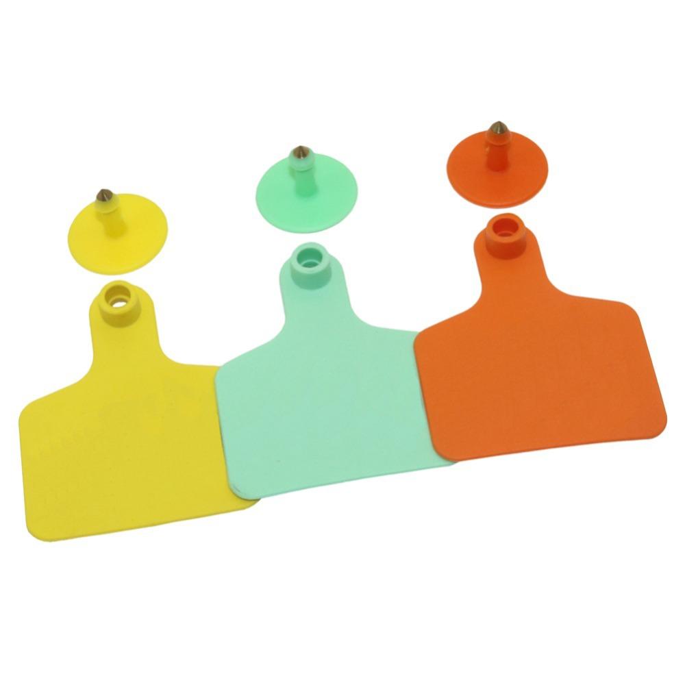 50Pcs Cattle Sheep Blank Ear Tag Without Words Farm Equipment Animal Identification Earrings Cow Goat Livestock Carry Supplies