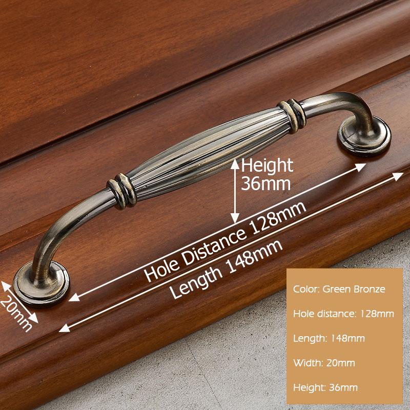 KAK European Style Solid Zinc Alloy Cabinet Handles Modern Vintage Drawer Knobs Cupboard Wardrobe Door Handles Furniture Handles