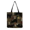 Women Vintage Linen Tote Bag - Large Capacity Print Shoulder Handbag for Casual & Grocery Shopping KTB