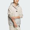 adidas Unisex Light Sesame Color Block Padded Hooded Sweatshirt JI8689