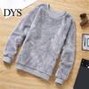 Male Pullover Sweatshirt Men Double-sided Plush Long Sleeve O-neck Loose Fit Windproof Keep Warm Streetwear Solid Color Winter Top for Outdoor