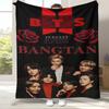 Fashion B-BTS Kpop Flannel Blanket,Ultra Soft Warm Plush Throw for Home Bedroom Bed Sofa Cover Office Camping Picnic gift