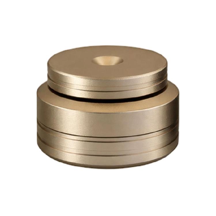 Metal Speaker Support Foot with Central Guide Recess, Double Grip Layers, and Matte Finish for Home Sound Equipment