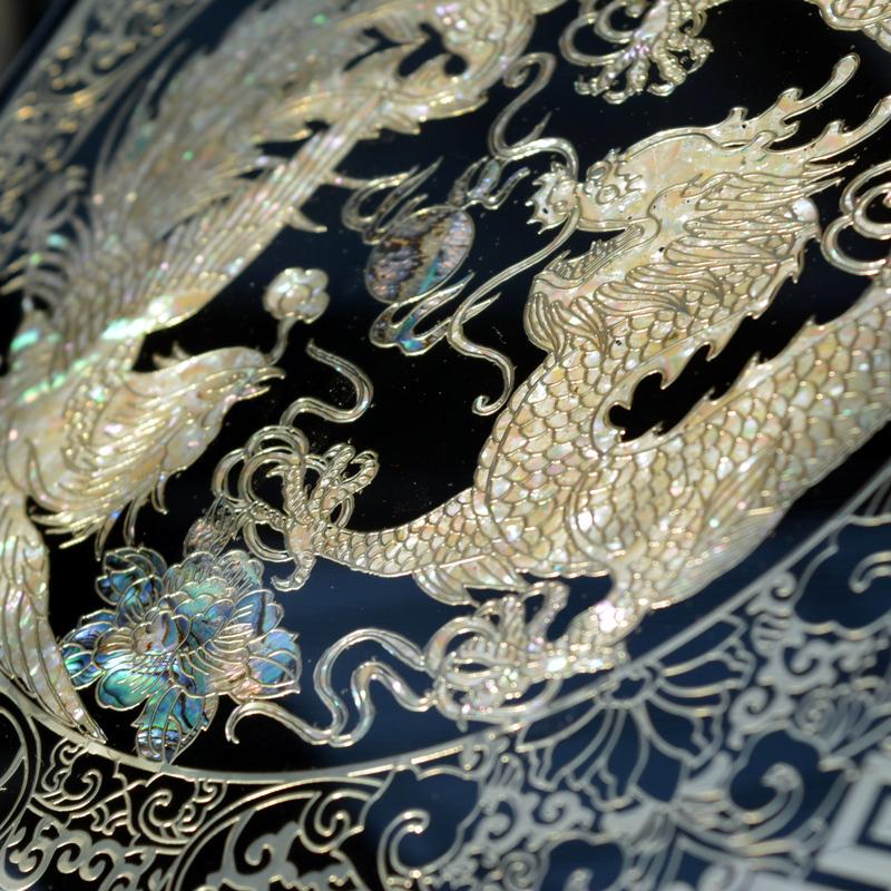Vintage Filigree Jewelry Box with Copper Wire Inlaid Shells High Gloss Piano Lacquer Pingyao Polished Lacquerware