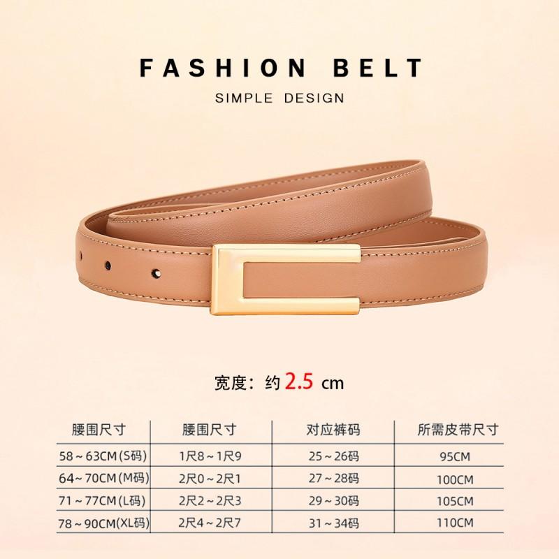 Womens Leather Belt Fashion Simple Versatile Suit Pants Genuine Cowhide Waist Strap