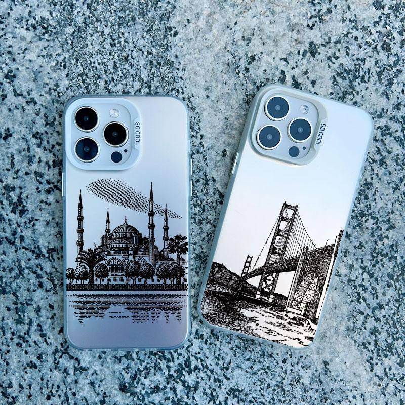 World Famous Historical Landmark Building Phone Case for Iphone 15 14 Plus Pro MAX 11 12 13 Mini Pro Max Shockproof Laser Covers