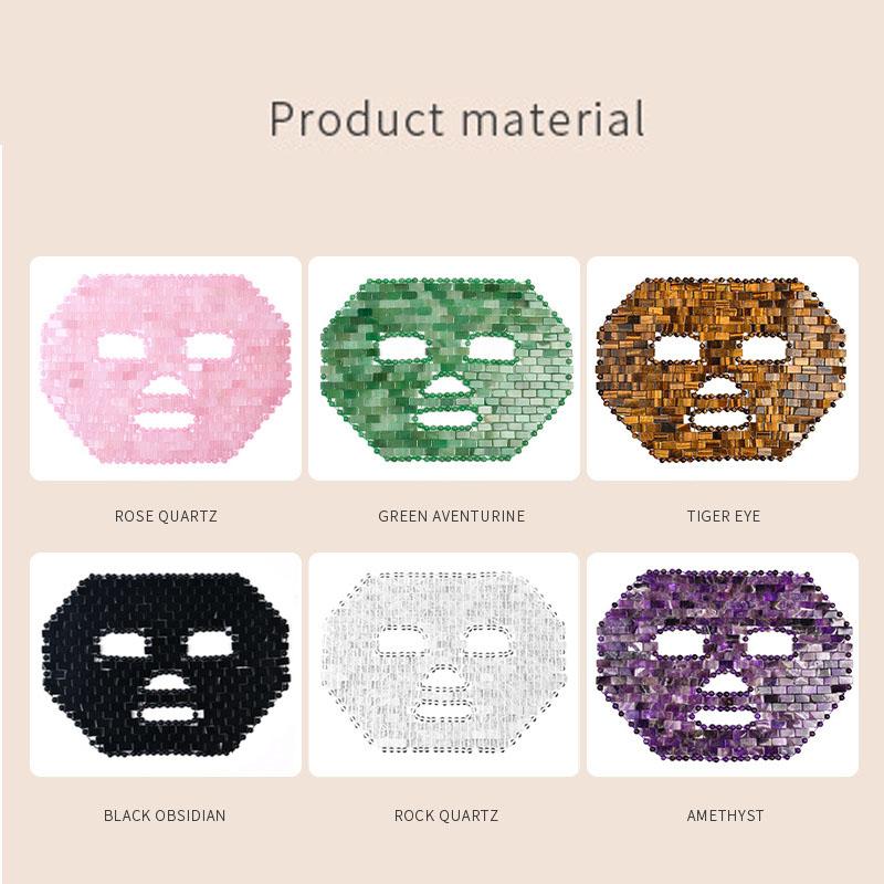 Natural Jade Mask Massager Rose Quartz Cold Therapy Facial SPA Crystal Massage Wrinkle Removal Relax Beauty Skin Care Tool