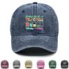 Battery Life Of A TEACHER" Print Adjustable Sun Hat, "Monday-Friday" Flat Cap Retro Non-Stretch Fabric Unisex Breathable Snapback Baseball Hat