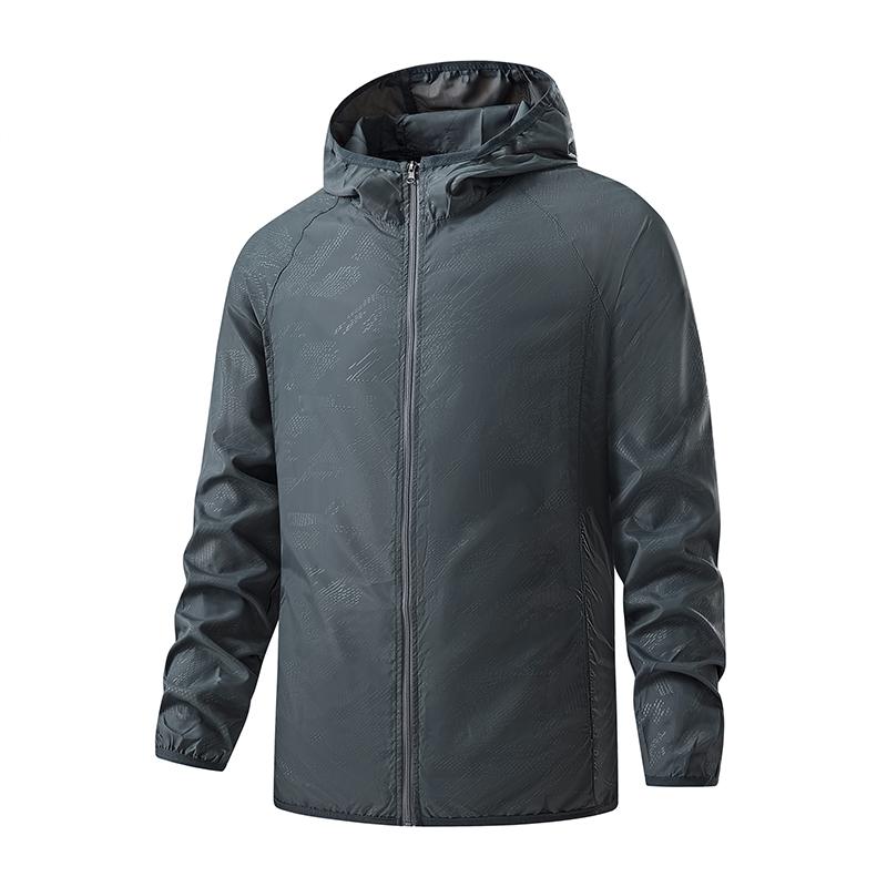 Men's Summer Lightweight Jacket Hooded Casual Jacket Outdoor Windproof Jacket