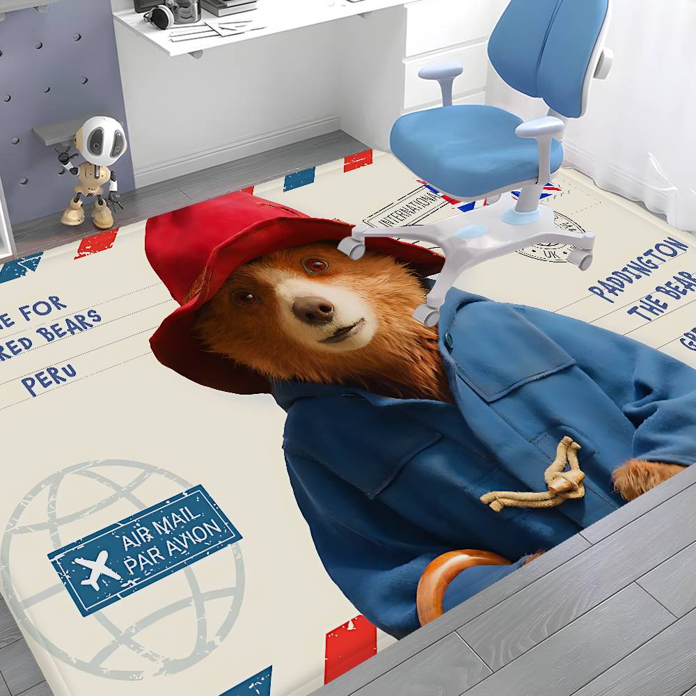 P-Paddington Bear Floor Mat Non-Slip Laundry Room Mat Laundry Decor Balcony Child Living Room Household Carpets