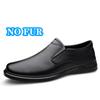 Fashion Genuine Leather Men's Warm Winter Shoes Formal Dress Loafers Casual Soft Mens Business Shoes Comfortable Non-slip Driving Shoes