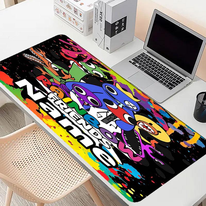 Custom Name Personalized Game Rainbow Friends Pattern Mousepad, Laptop PC Desk Mat, Decorative Desk Mat for Home Keyboard Pad Gift
