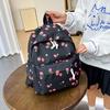 Oxford Cloth Strawberry Backpack Large Capacity Adjustable School Bag Preppy Style with Lunch Bag & Pencil Case Travel Backpack