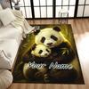 1PC Custom Name Panda Love: Mother Baby Theme Floor Mat Ideal for Living Room, Game Rooms, Office, Bedroom,Floor Mat Playful Design