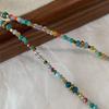 Titanium steel colored glass beads beaded necklace light luxury high sense niche design collarbone chain fashion versatile necklace women