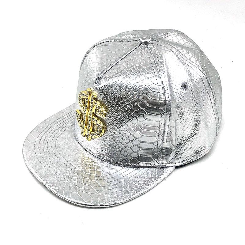 Leather Hat Dollar Label Hat Women's Tide Baseball Hat Men's Alligator Leather Hip Hat Flat Rim Hat Street Dance Hat