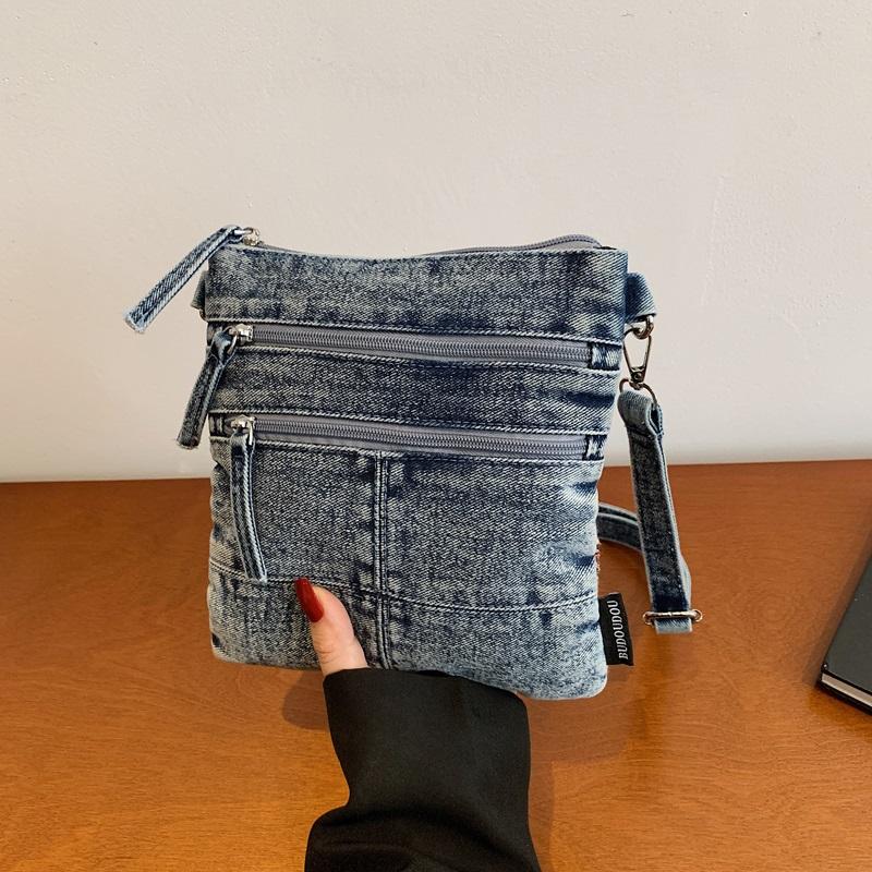 Vintage Butterfly Printing Denim Bag Crossbody Bag