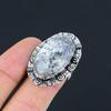 Sterlingsilber Ovaler Dendrit Opal Edelstein Geburtstag Statement Ring Schmuck US 7
