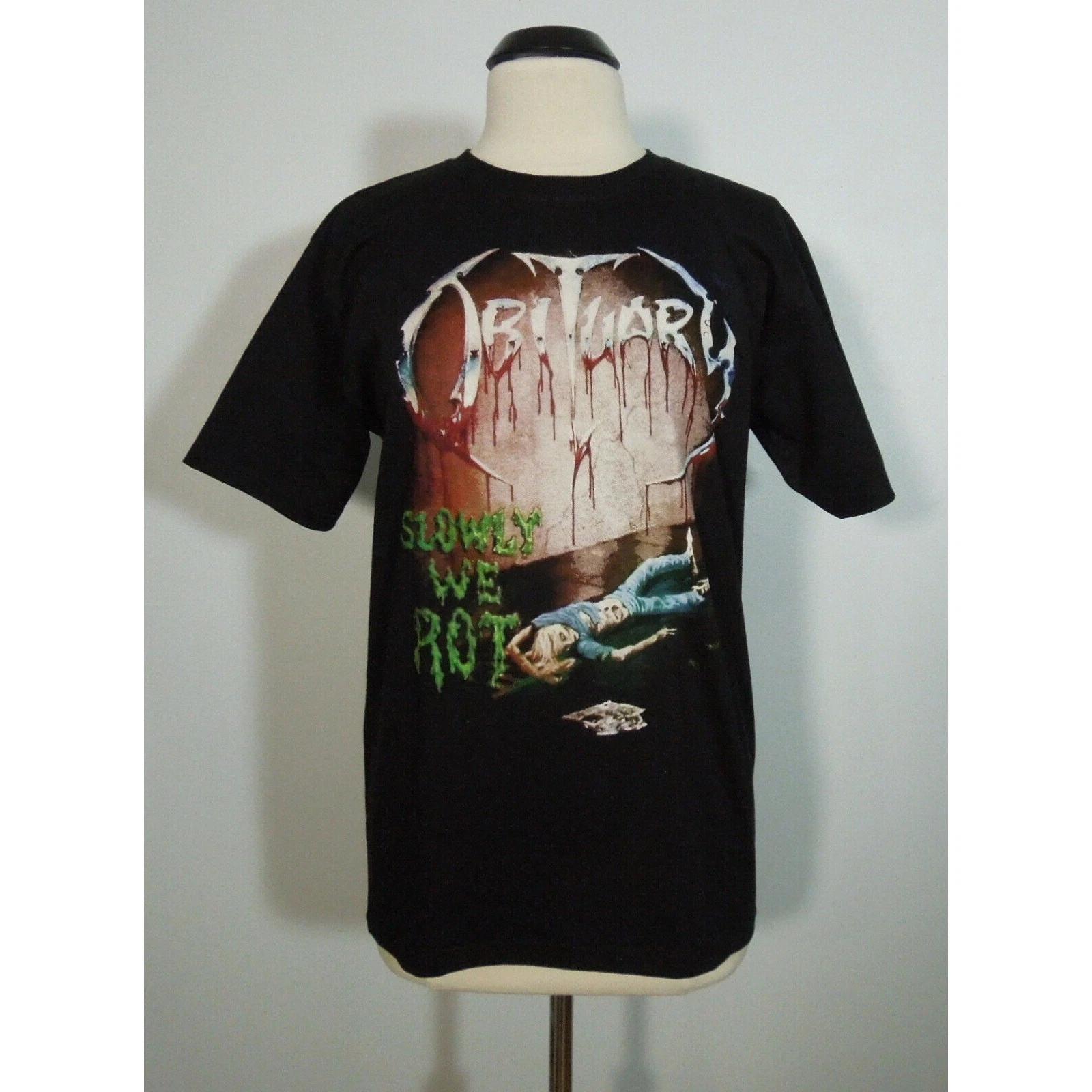 OBITUARY Slowly We Rot 2XL T-Shirt Black Mens Band Logo 4XL