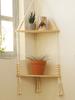 1/2/3-Layers Corner Shelf Wood Display Stand Boho Home Decoration Pastoral Style Macrame Handmade Floating Shelves Living Room