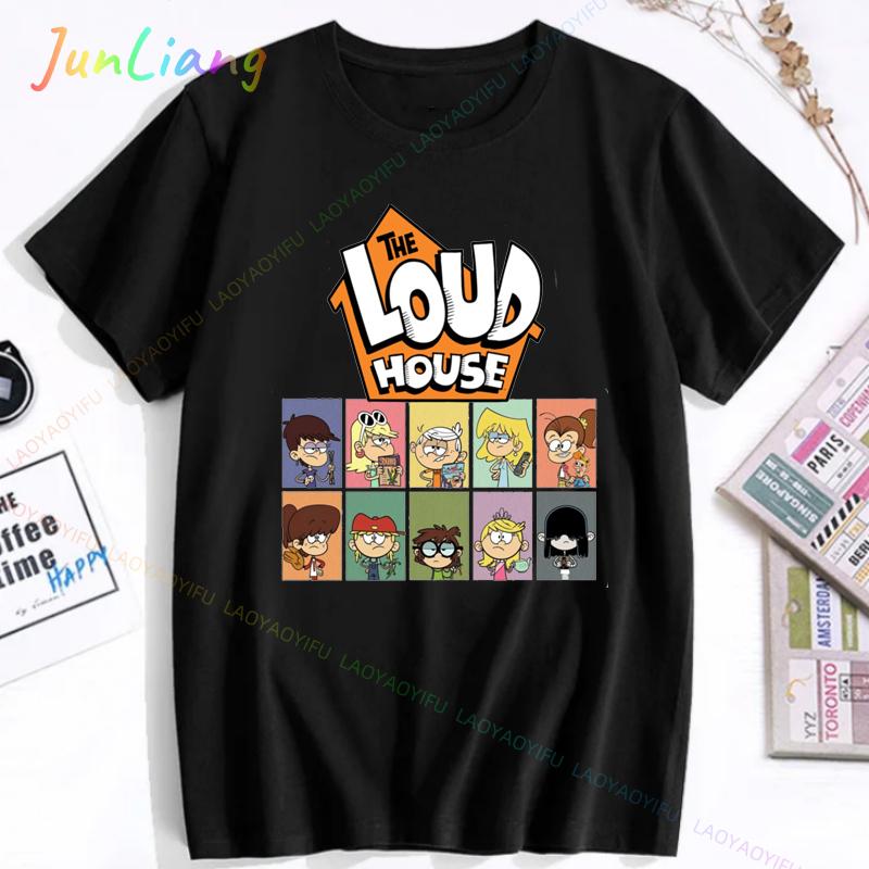 Loud House Tshirts Cartoon Print Japanese Anime Anime Teeshirt Short Sleeve Tshirt Funko Harajuku Kawaii Funny Cool Fashion