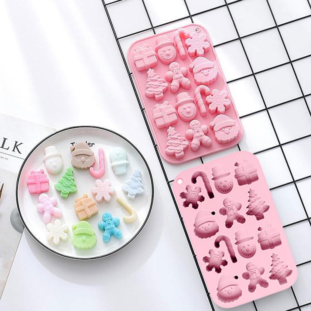 Silicone Molds for Christmas Santa Christmas and Gingerbread UV Resin Silicone Molds for and Handmade DIY Ornaments, Snowflakes, Claus, Trees, Men.